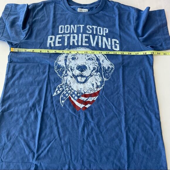 NEW State of Mine Men’s Don’t Stop Retrieving Blue Short Sleeve Graphic T Shirt - Picture 6 of 8